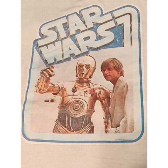 Vintage 1977 Star Wars C3PO Luke Skywalker Darth T Shirt Size MEDIUM Movie Promo - Picture 9 of 16
